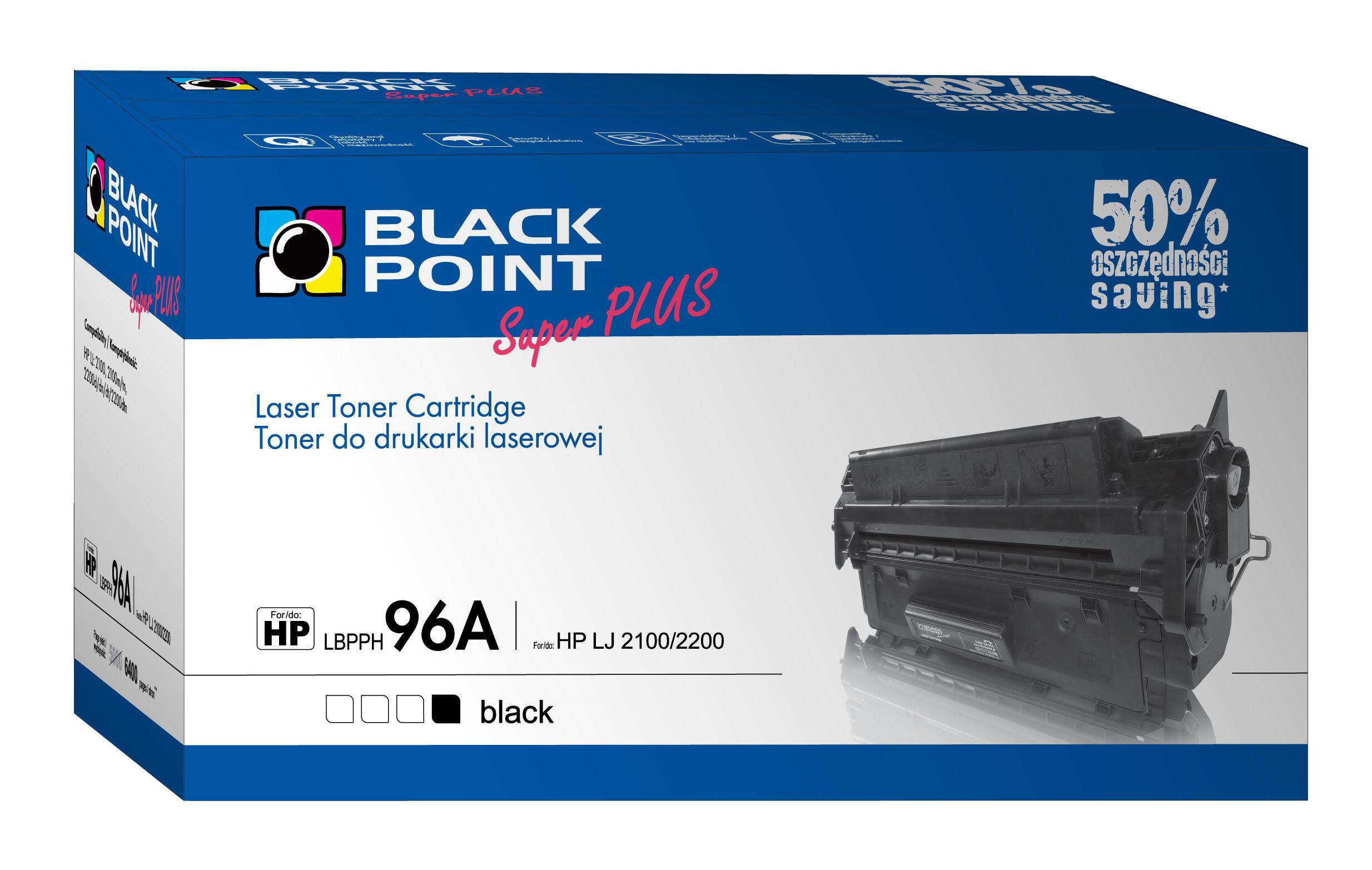 CMYK - Black Point toner LBPPH96A zastpuje HP C4096A, 6400 stron