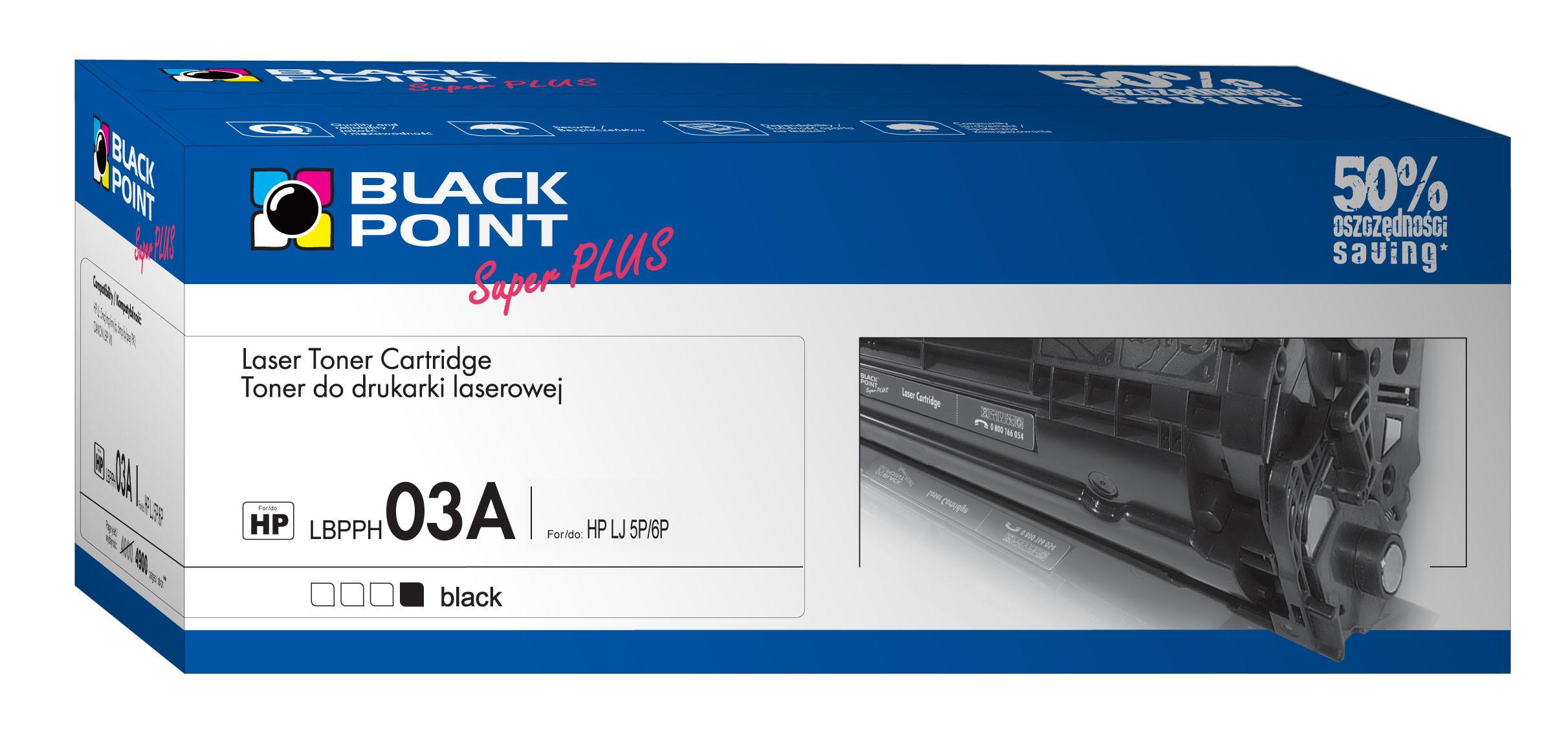 CMYK - Black Point toner LBPPH03A zastpuje HP C3903A, 4900 stron
