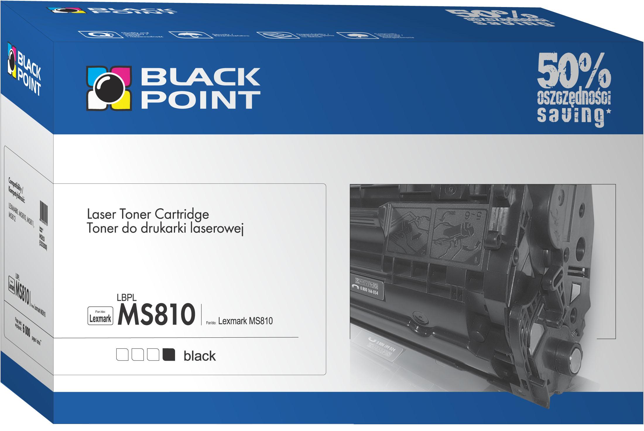 CMYK - Black Point toner LBPLMS810 zastpuje Lexmark 52D2000, 6000 stron