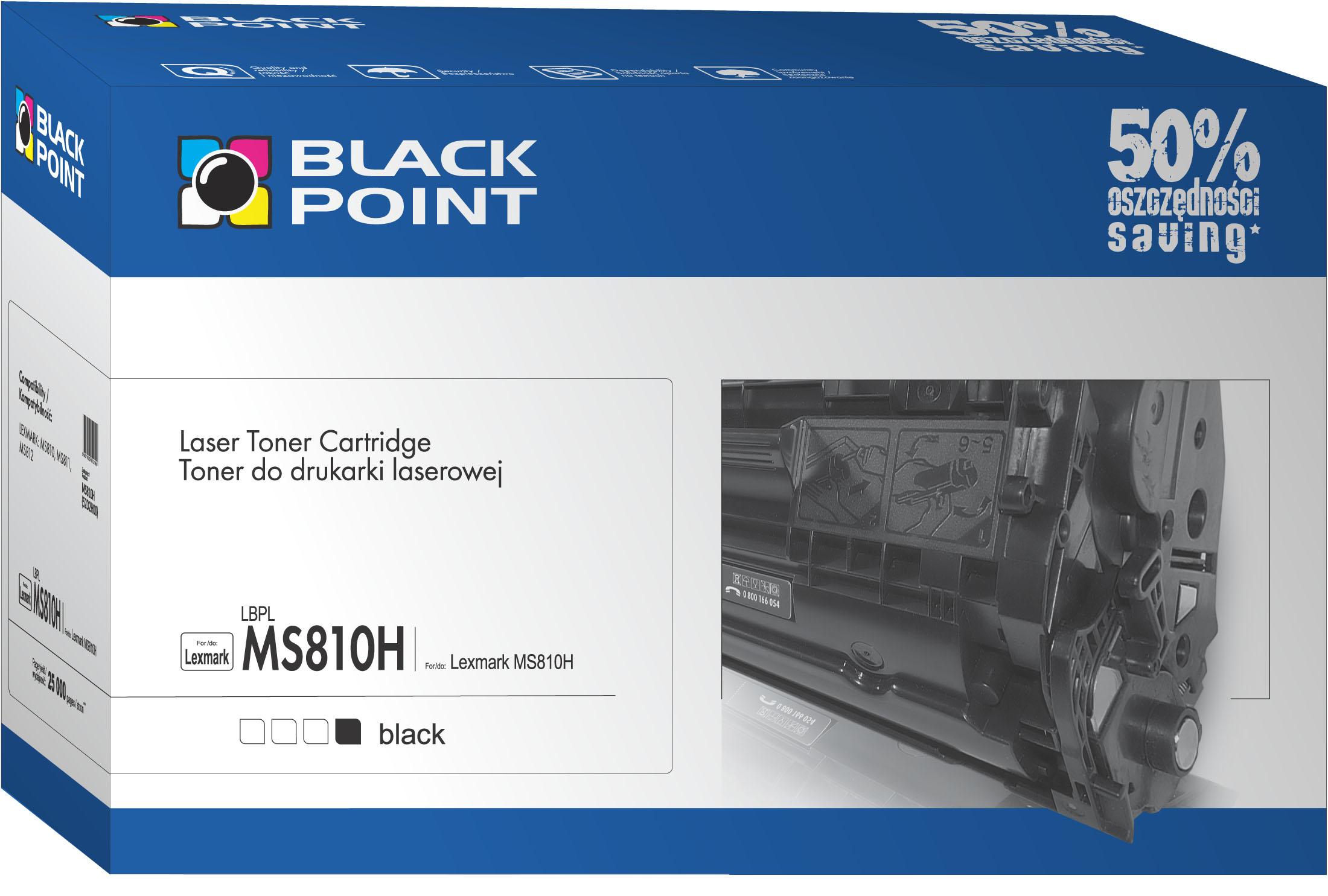 CMYK - Black Point toner LBPLMS810H zastpuje Lexmark 52D2H00, 25000 stron