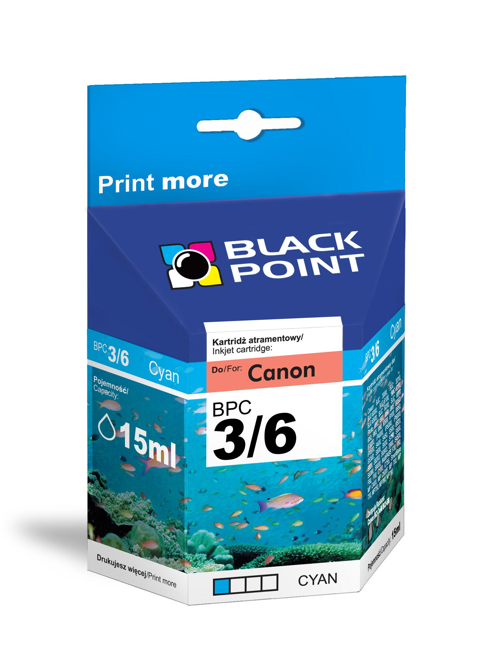 CMYK - Black Point tusz BPC3/6C zastpuje Canon BCI-3C / BCI-6C, niebieski