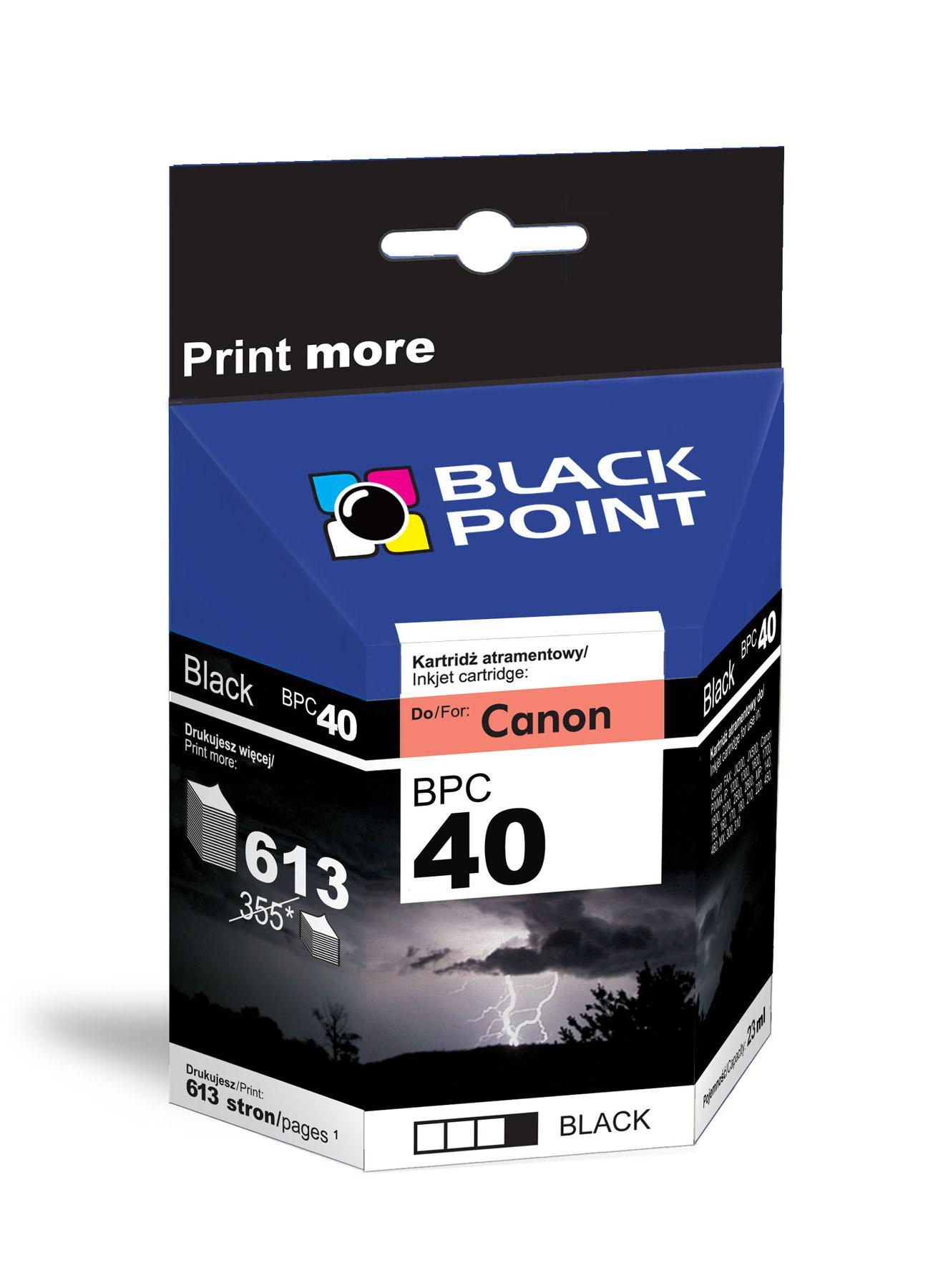 CMYK - Black Point tusz BPC40XL zastpuje Canon PG-40, czarny