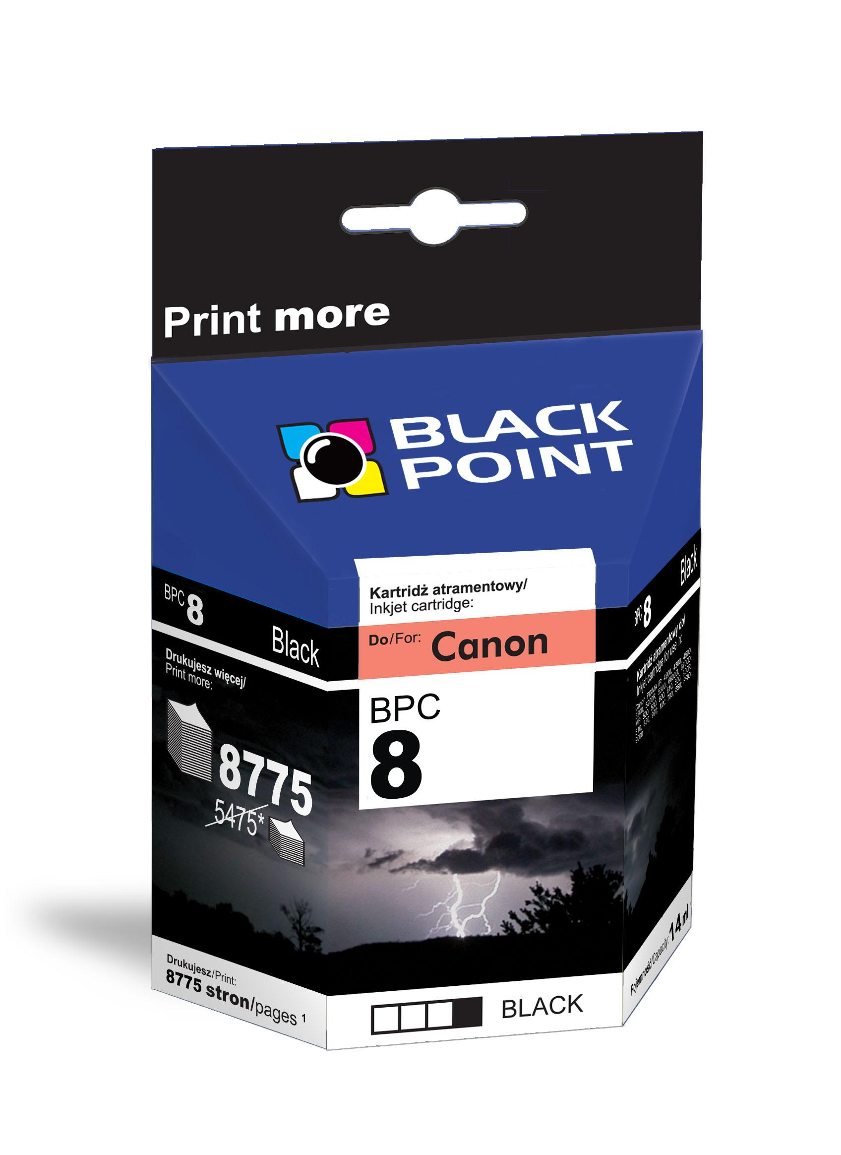 CMYK - Black Point tusz BPC8BK zastpuje Canon CLI-8BK, czarny
