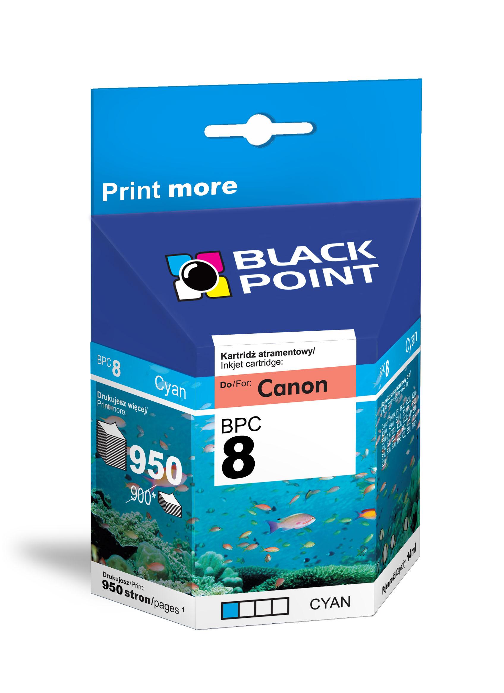 CMYK - Black Point tusz BPC8C zastpuje Canon CLI-8C, niebieski