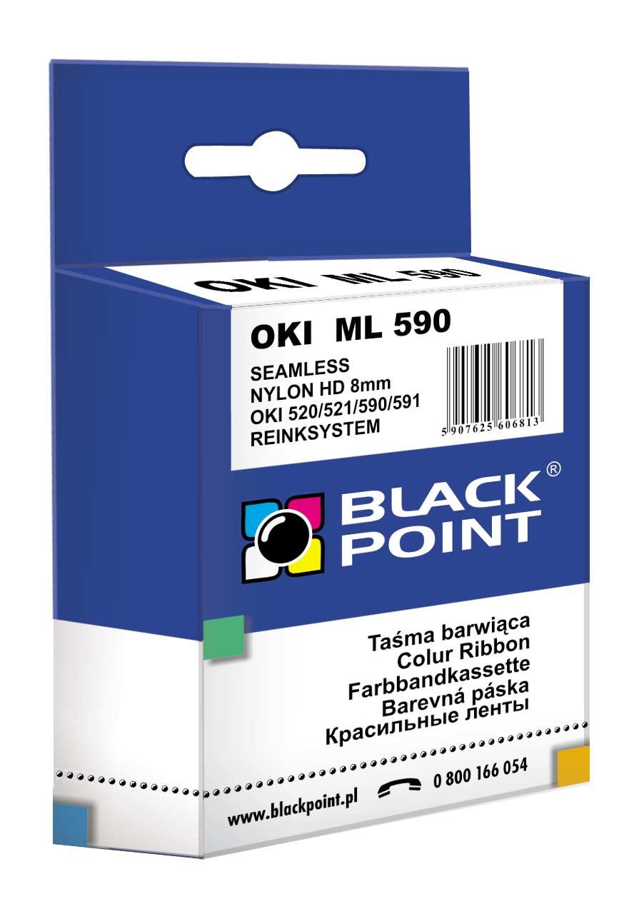 CMYK - Black Point tama barwica KBPO520 zastpuje Oki ML 520 / 590, czarna, 8 mm / 1,8 m
